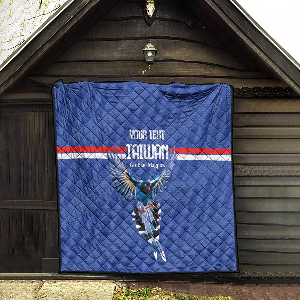 Custom Taiwan Football 2026 Quilt Come On Blue Magpies