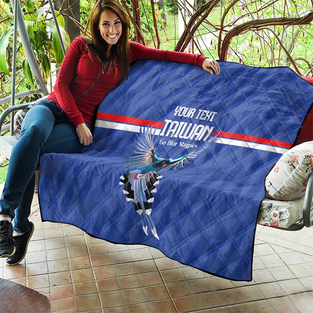 Custom Taiwan Football 2026 Quilt Come On Blue Magpies
