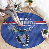 Custom Taiwan Football 2026 Round Carpet Come On Blue Magpies