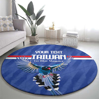 Custom Taiwan Football 2026 Round Carpet Come On Blue Magpies