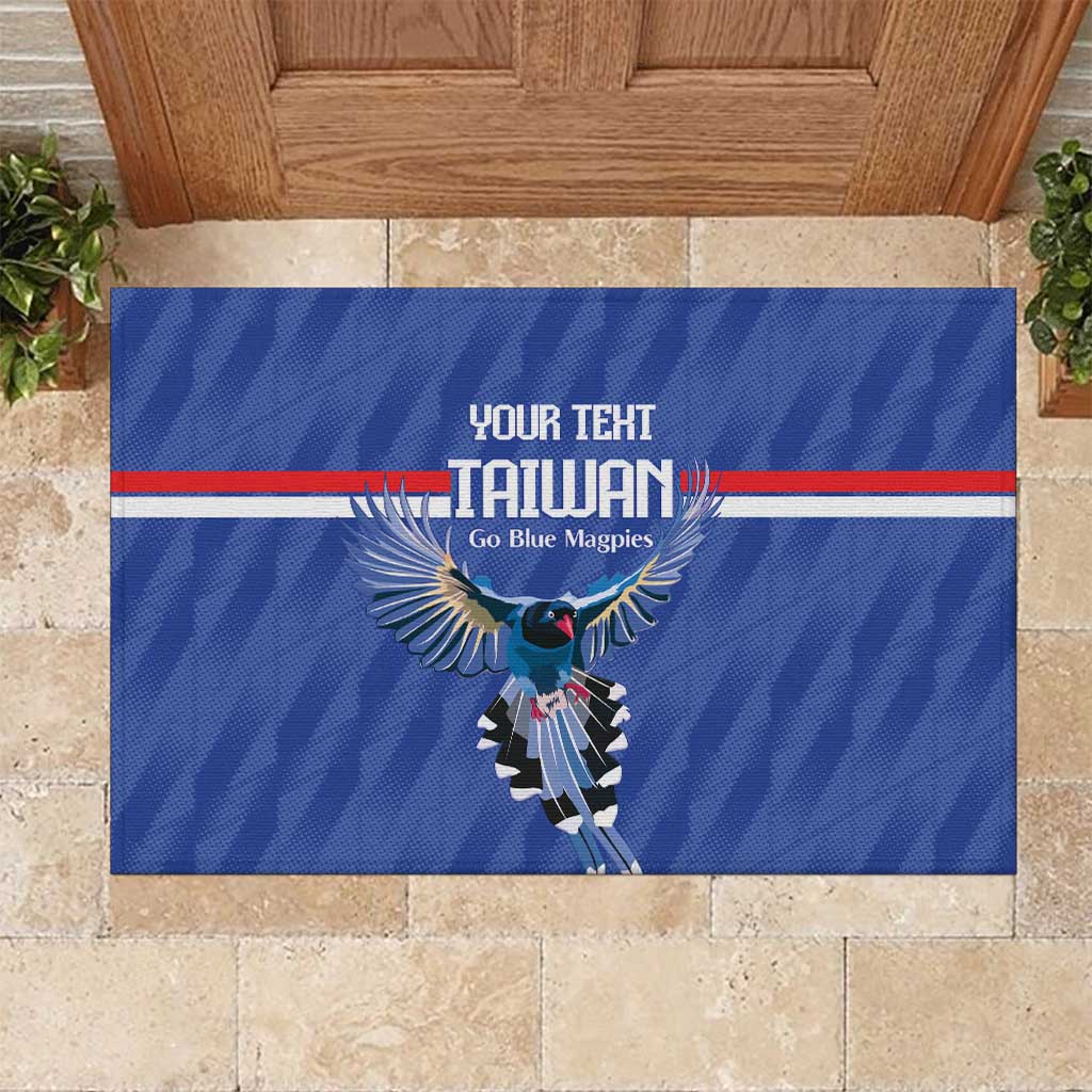 Custom Taiwan Football 2026 Rubber Doormat Come On Blue Magpies