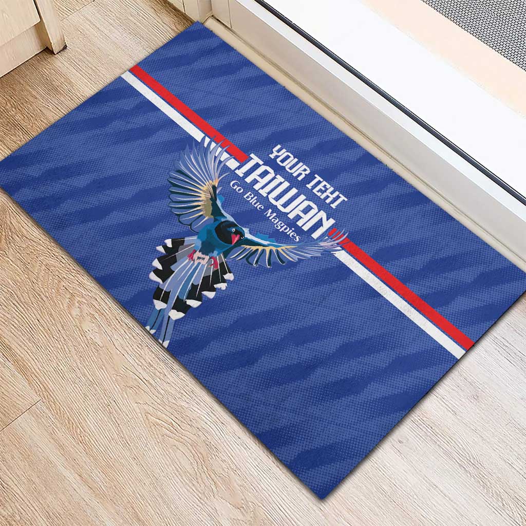 Custom Taiwan Football 2026 Rubber Doormat Come On Blue Magpies