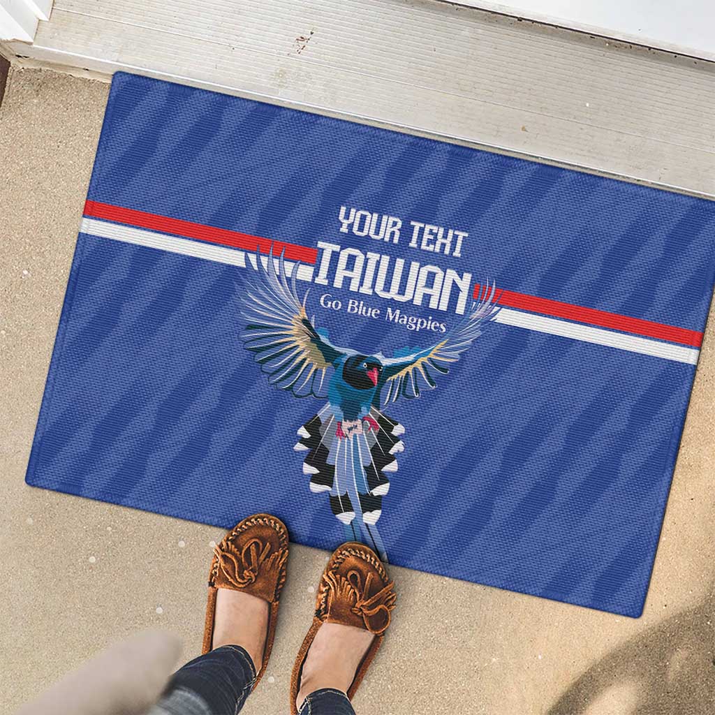 Custom Taiwan Football 2026 Rubber Doormat Come On Blue Magpies