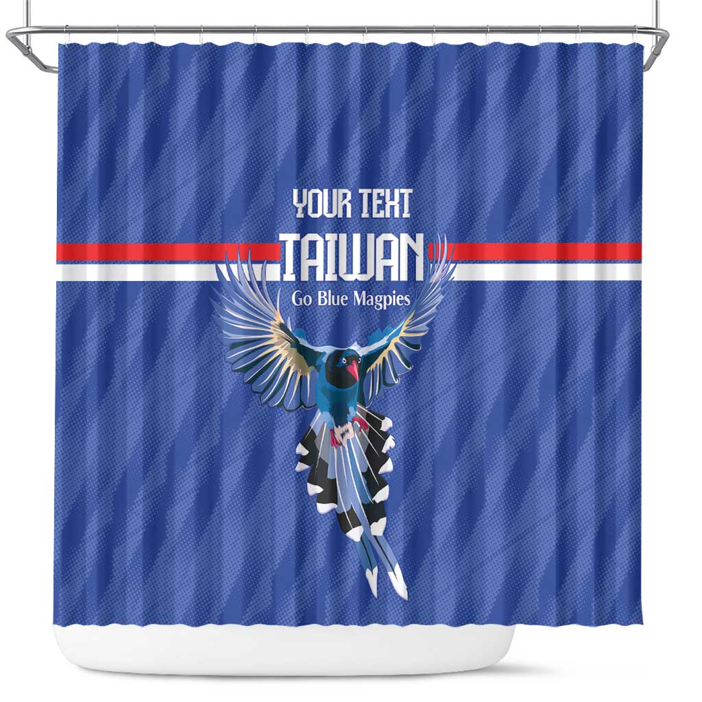 Custom Taiwan Football 2026 Shower Curtain Come On Blue Magpies