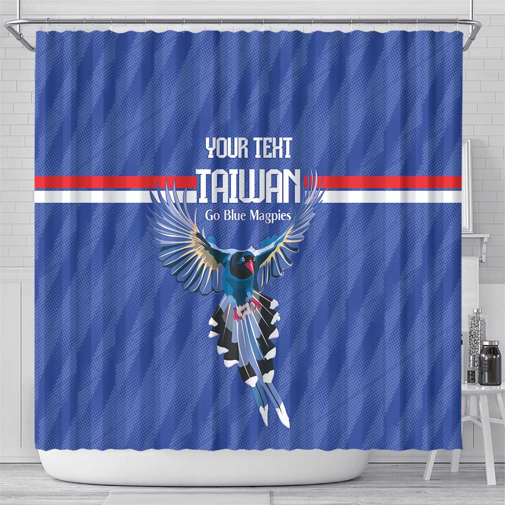 Custom Taiwan Football 2026 Shower Curtain Come On Blue Magpies