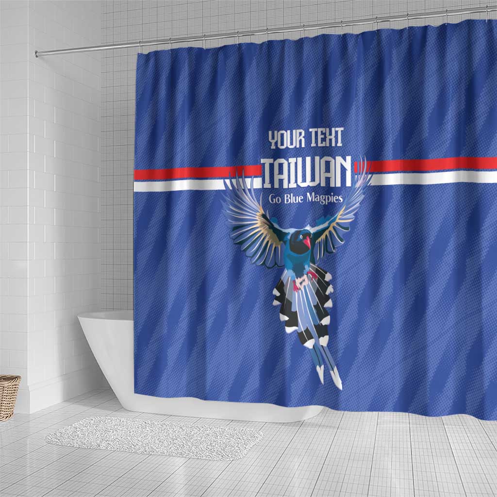 Custom Taiwan Football 2026 Shower Curtain Come On Blue Magpies