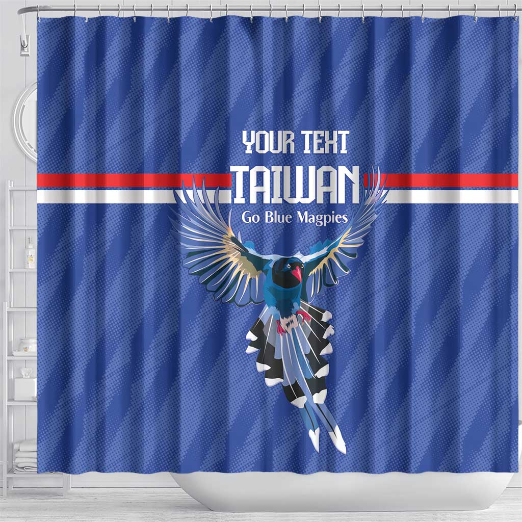 Custom Taiwan Football 2026 Shower Curtain Come On Blue Magpies