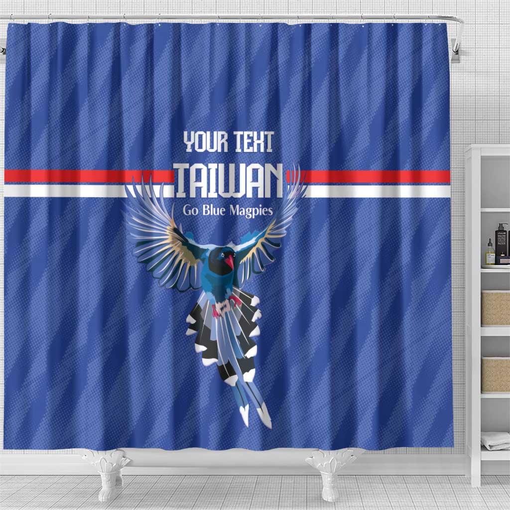 Custom Taiwan Football 2026 Shower Curtain Come On Blue Magpies