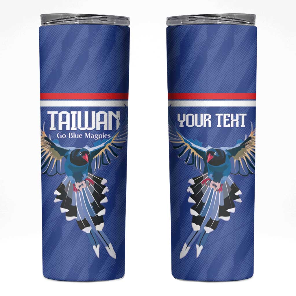 Custom Taiwan Football 2026 Skinny Tumbler Come On Blue Magpies
