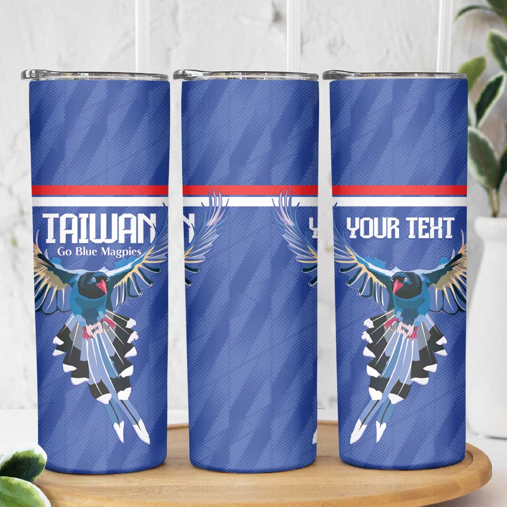 Custom Taiwan Football 2026 Skinny Tumbler Come On Blue Magpies