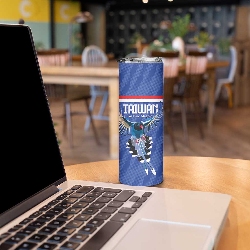 Custom Taiwan Football 2026 Skinny Tumbler Come On Blue Magpies