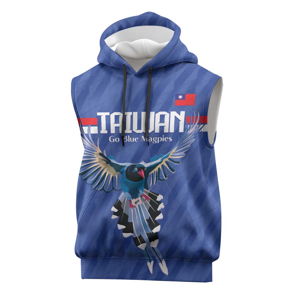 Custom Taiwan Football 2026 Sleeveless Hoodie Come On Blue Magpies