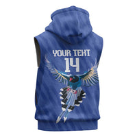 Custom Taiwan Football 2026 Sleeveless Zip Hoodie Come On Blue Magpies
