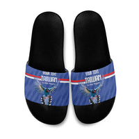 Custom Taiwan Football 2026 Slide Sandals Come On Blue Magpies