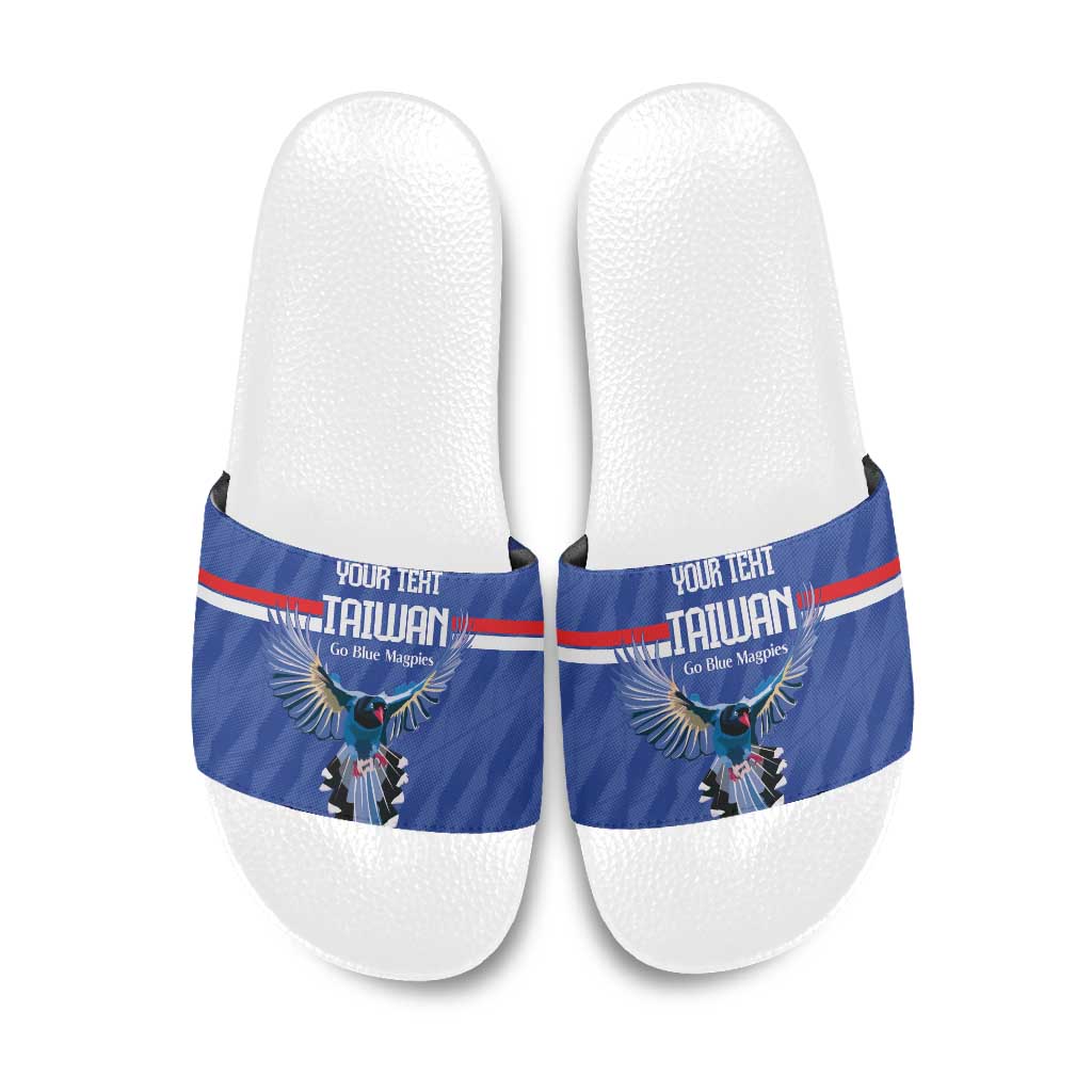 Custom Taiwan Football 2026 Slide Sandals Come On Blue Magpies