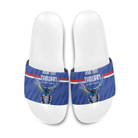 Custom Taiwan Football 2026 Slide Sandals Come On Blue Magpies