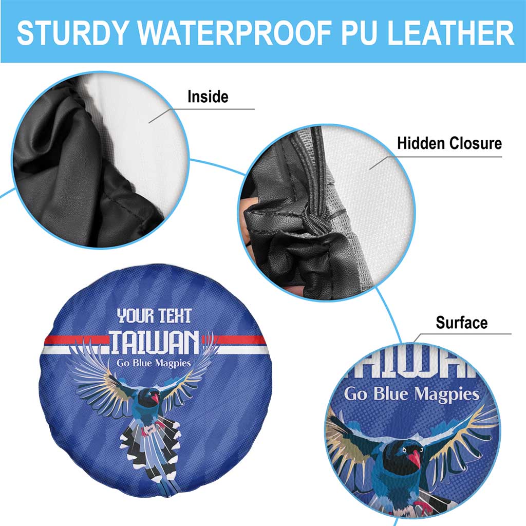 Custom Taiwan Football 2026 Spare Tire Cover Come On Blue Magpies
