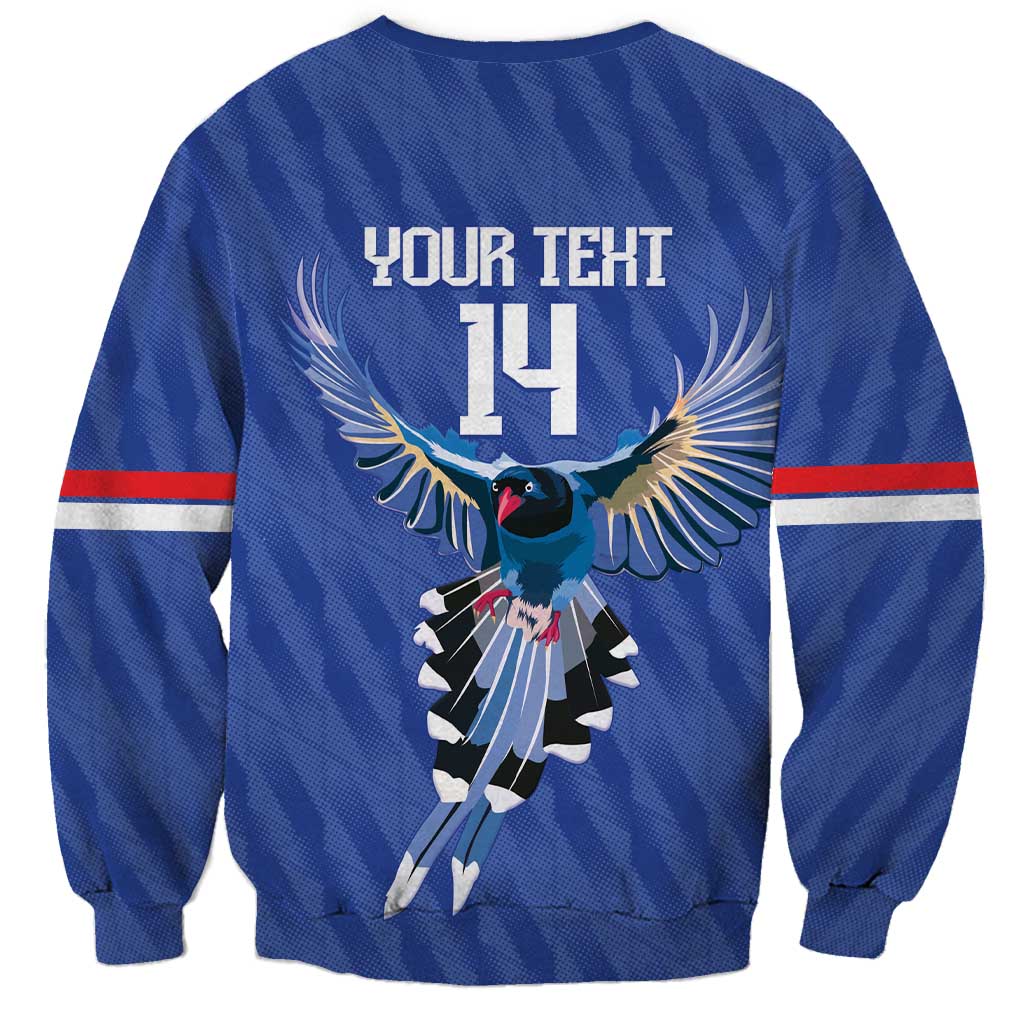 Custom Taiwan Football 2026 Sweatshirt Come On Blue Magpies