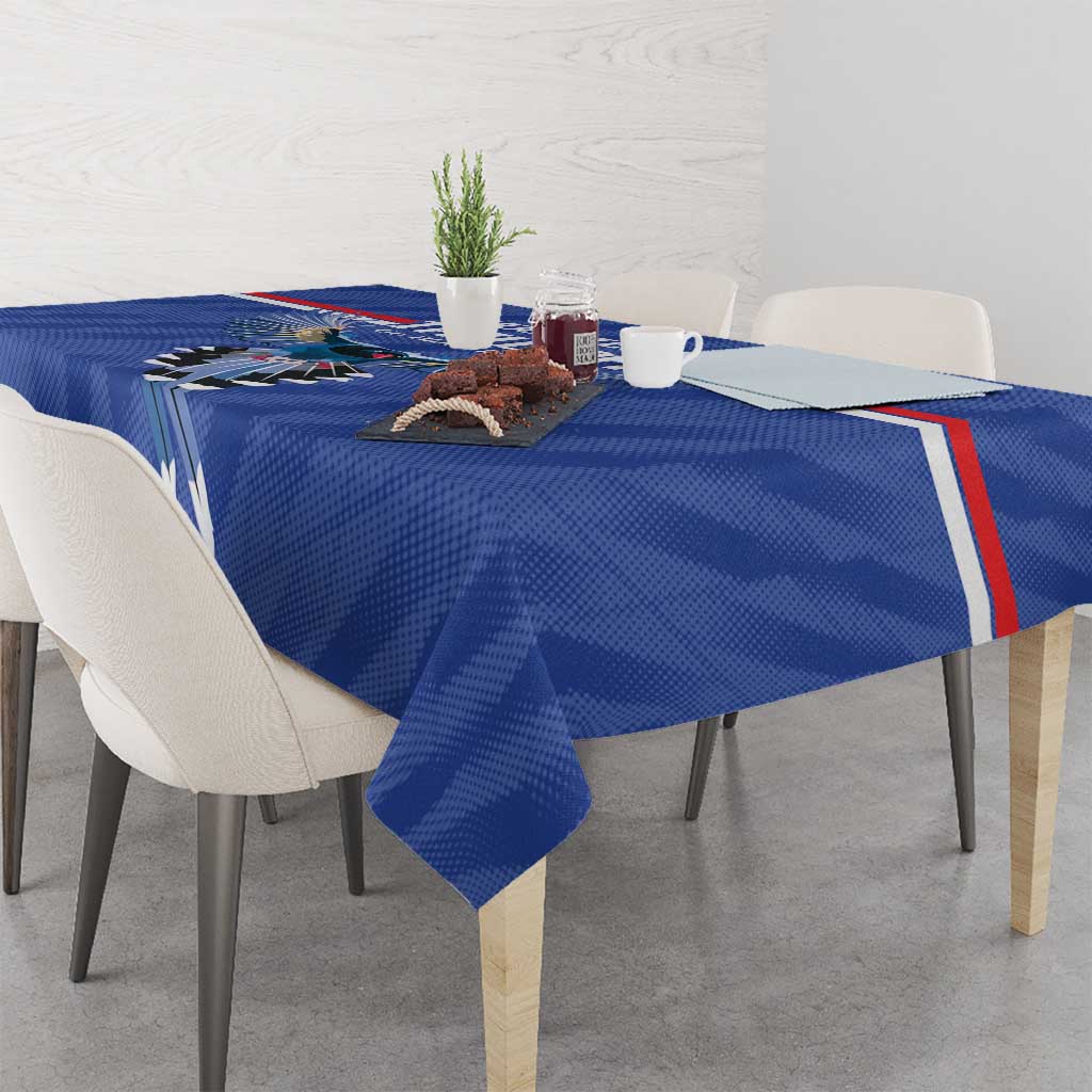 Custom Taiwan Football 2026 Tablecloth Come On Blue Magpies