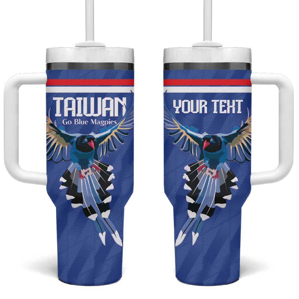 Custom Taiwan Football 2026 Tumbler With Handle Come On Blue Magpies