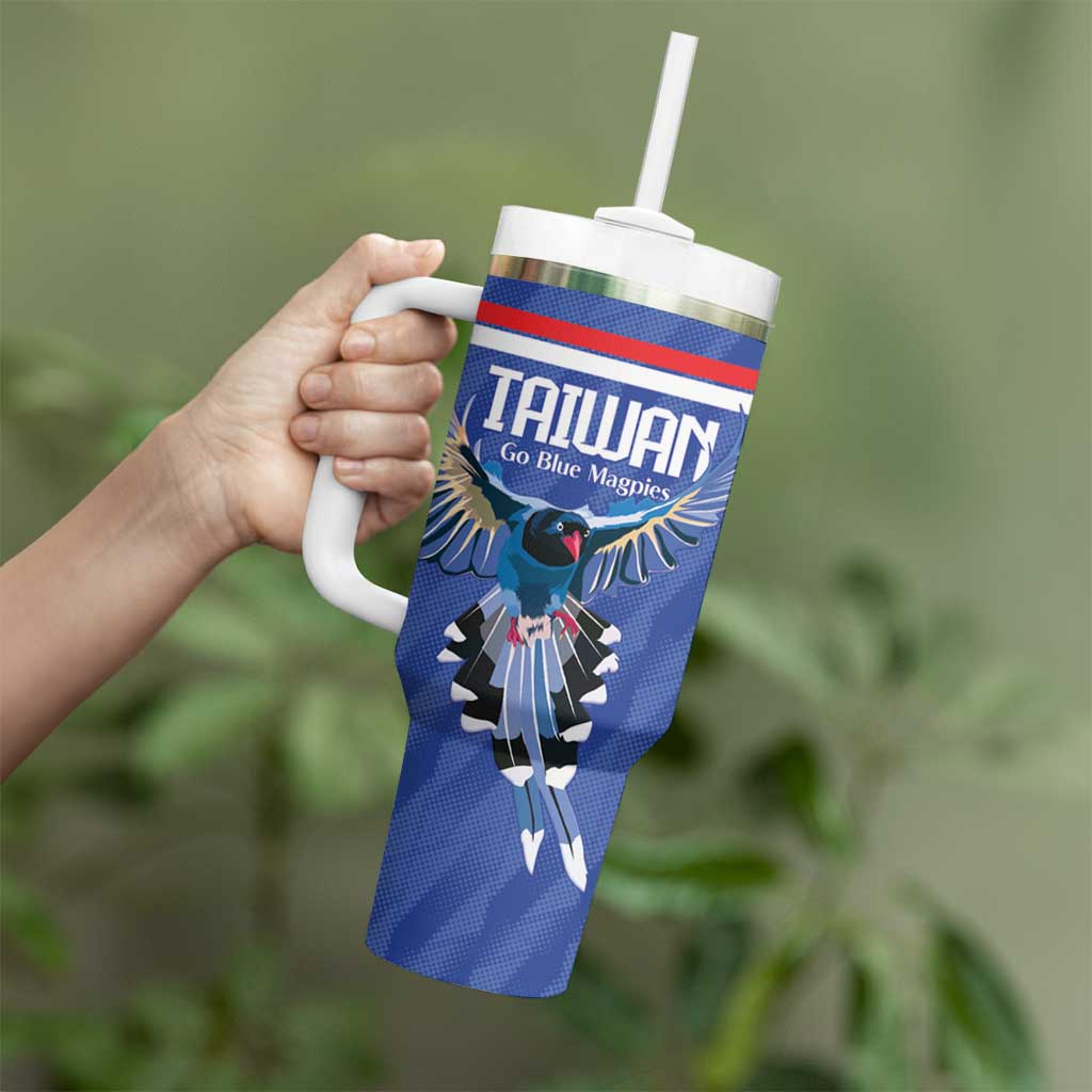 Custom Taiwan Football 2026 Tumbler With Handle Come On Blue Magpies