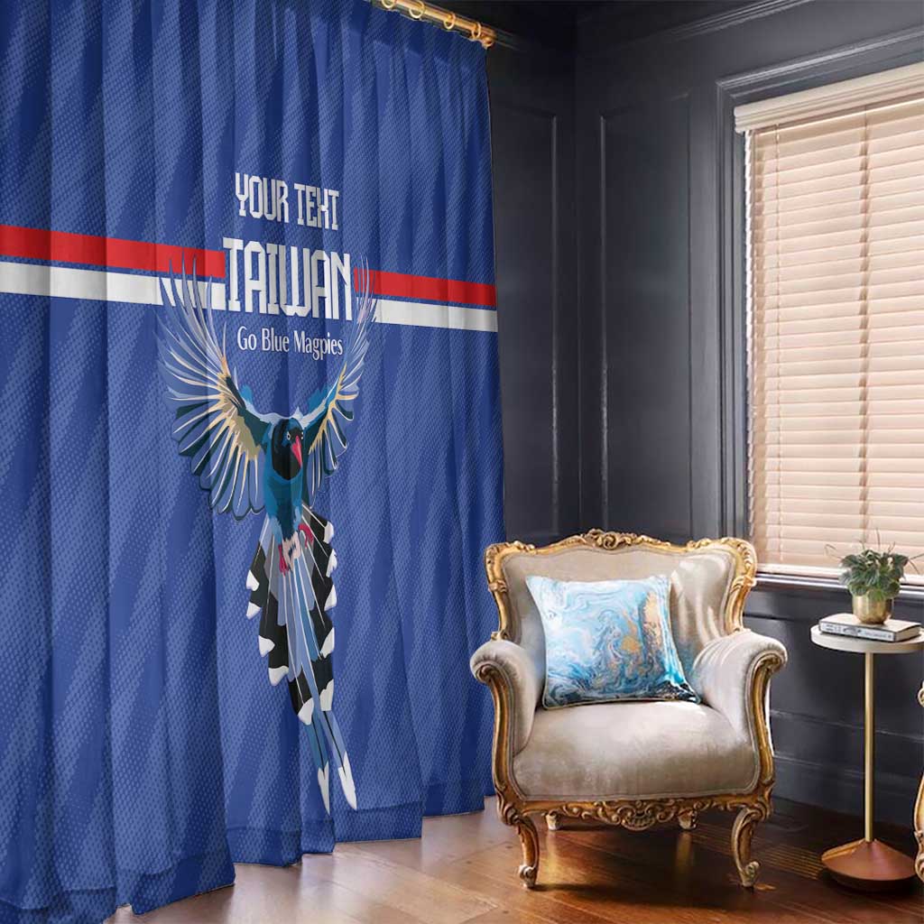 Custom Taiwan Football 2026 Window Curtain Come On Blue Magpies