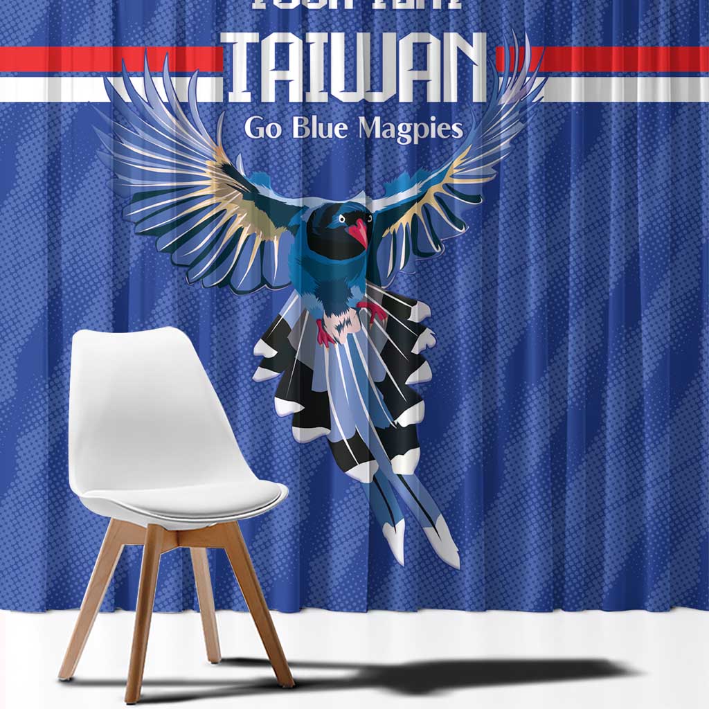 Custom Taiwan Football 2026 Window Curtain Come On Blue Magpies