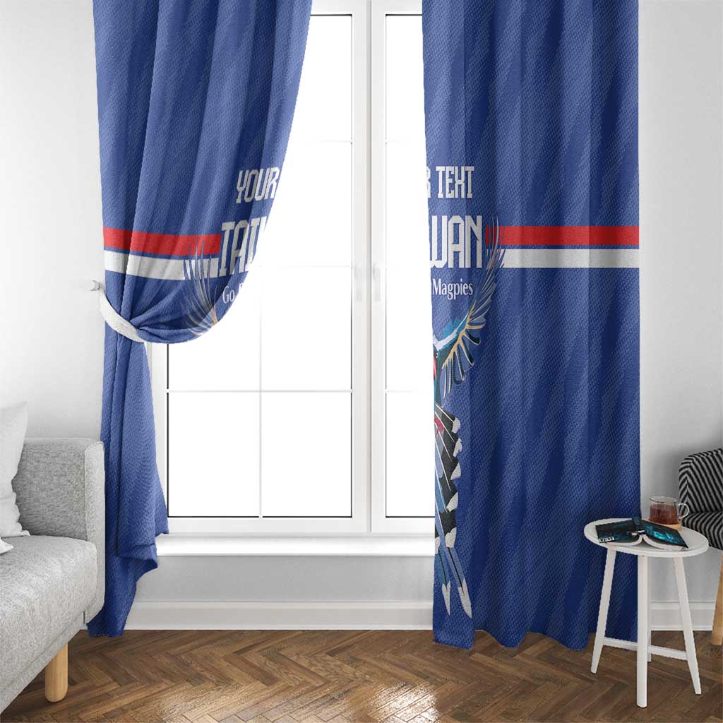 Custom Taiwan Football 2026 Window Curtain Come On Blue Magpies