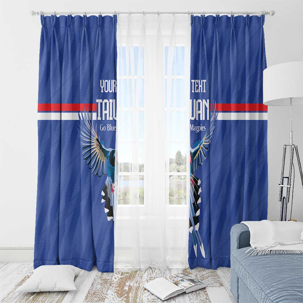 Custom Taiwan Football 2026 Window Curtain Come On Blue Magpies
