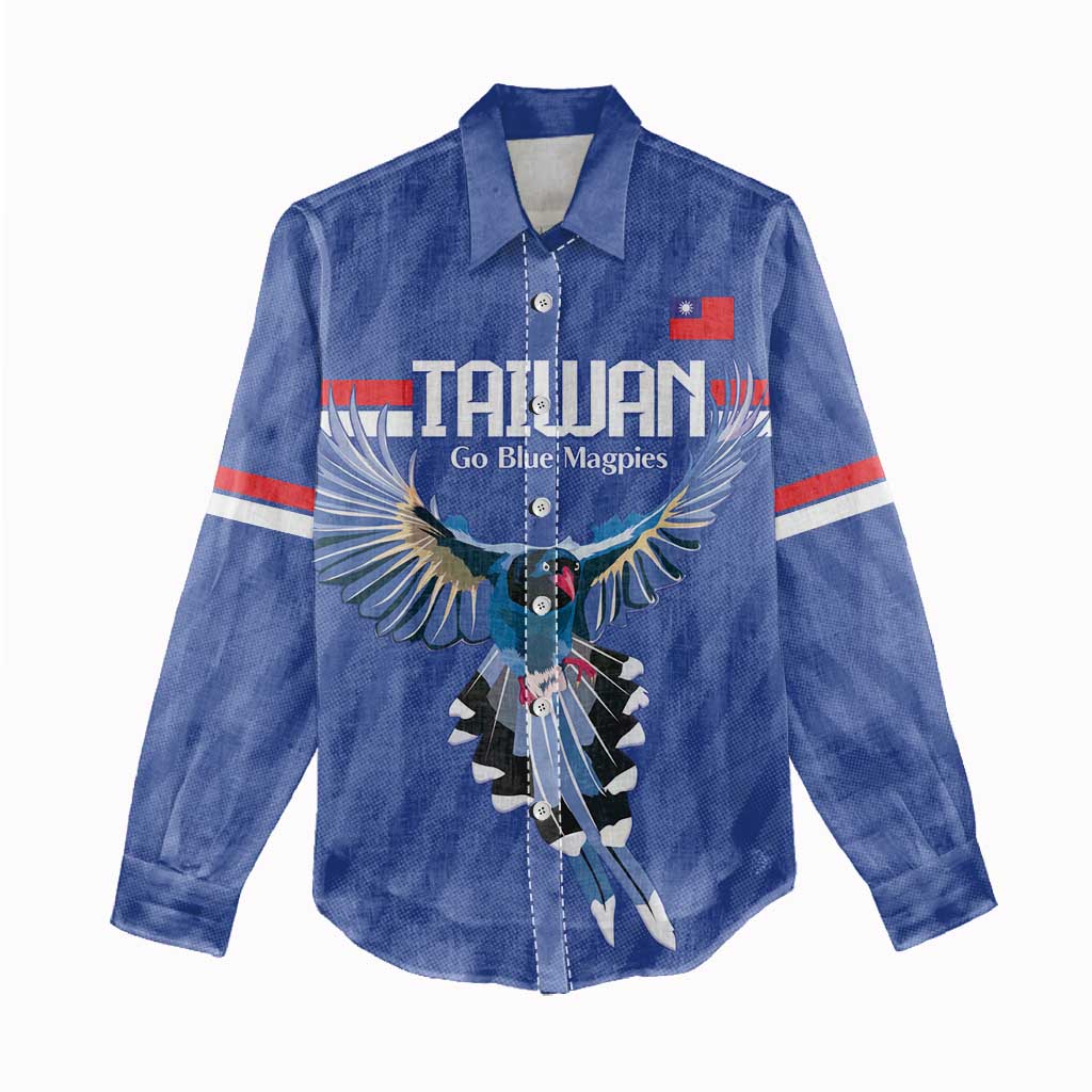 Custom Taiwan Football 2026 Women Casual Shirt Come On Blue Magpies