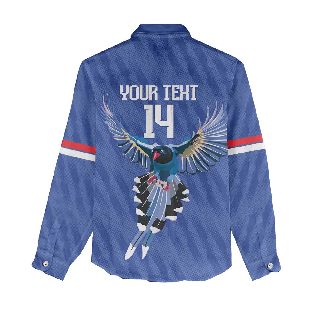 Custom Taiwan Football 2026 Women Casual Shirt Come On Blue Magpies