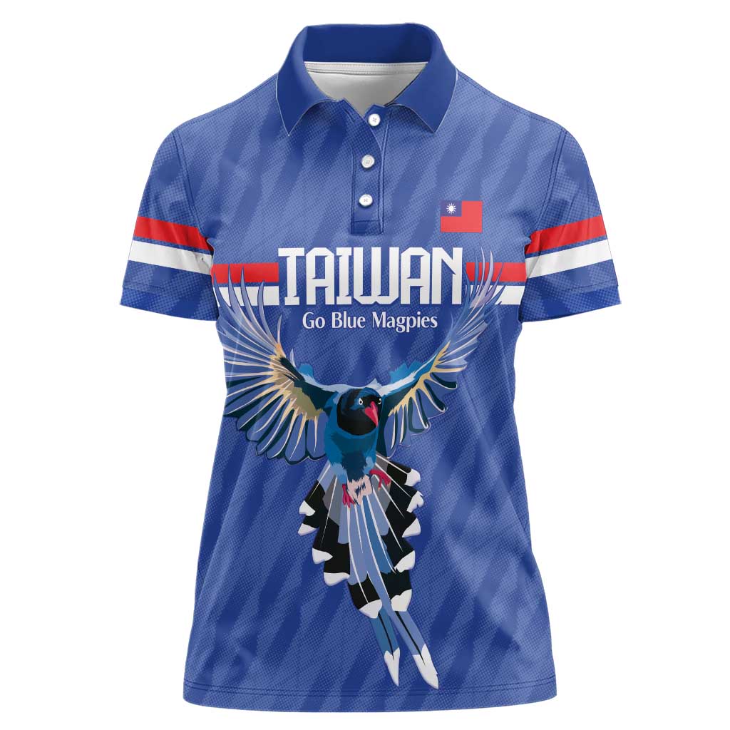 Custom Taiwan Football 2026 Women Polo Shirt Come On Blue Magpies