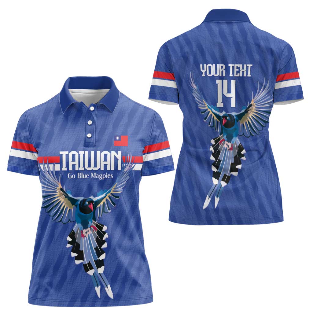 Custom Taiwan Football 2026 Women Polo Shirt Come On Blue Magpies