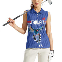 Custom Taiwan Football 2026 Women Sleeveless Polo Shirt Come On Blue Magpies