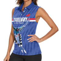 Custom Taiwan Football 2026 Women Sleeveless Polo Shirt Come On Blue Magpies