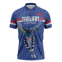 Custom Taiwan Football 2026 Zipper Polo Shirt Come On Blue Magpies