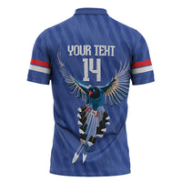 Custom Taiwan Football 2026 Zipper Polo Shirt Come On Blue Magpies