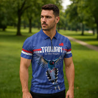Custom Taiwan Football 2026 Zipper Polo Shirt Come On Blue Magpies