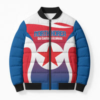 Custom North Korea Football 2026 Bomber Puffer Jacket Come On Eastern Azaleas