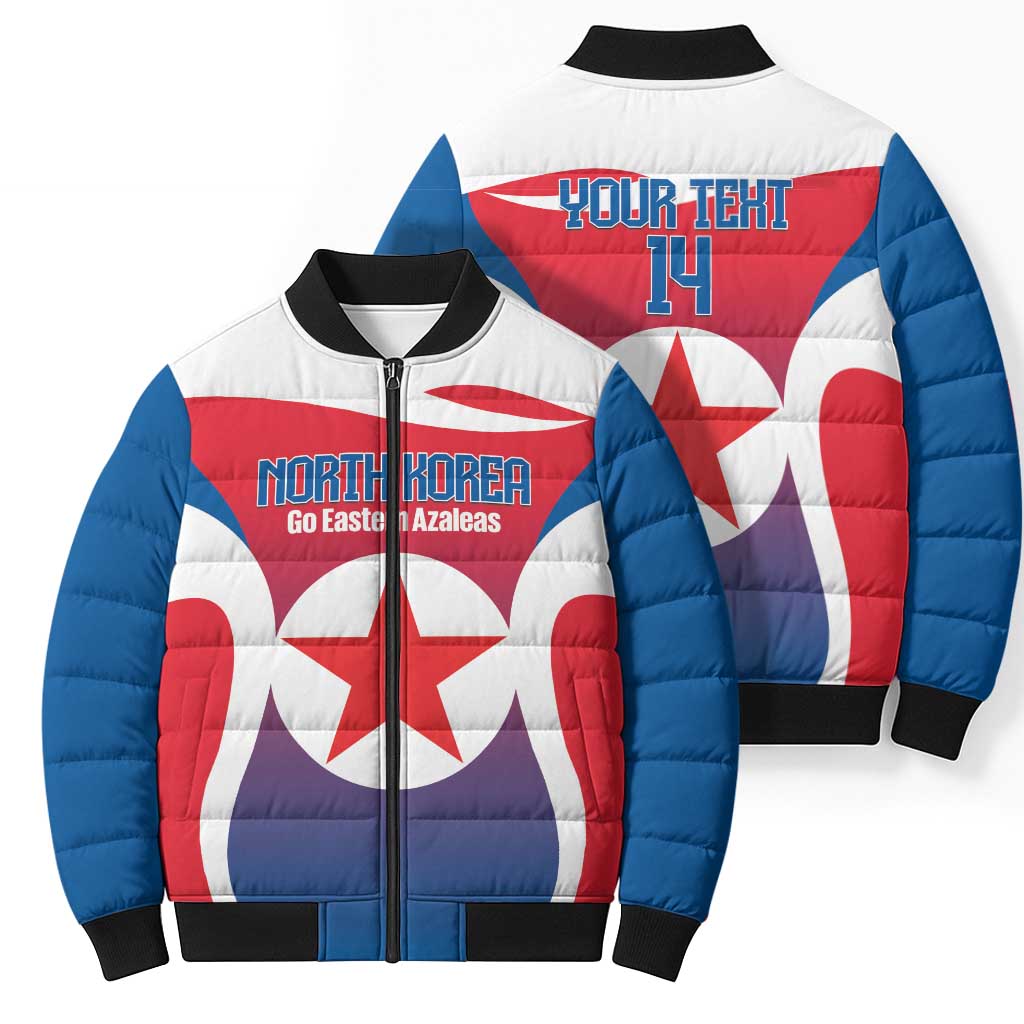 Custom North Korea Football 2026 Bomber Puffer Jacket Come On Eastern Azaleas
