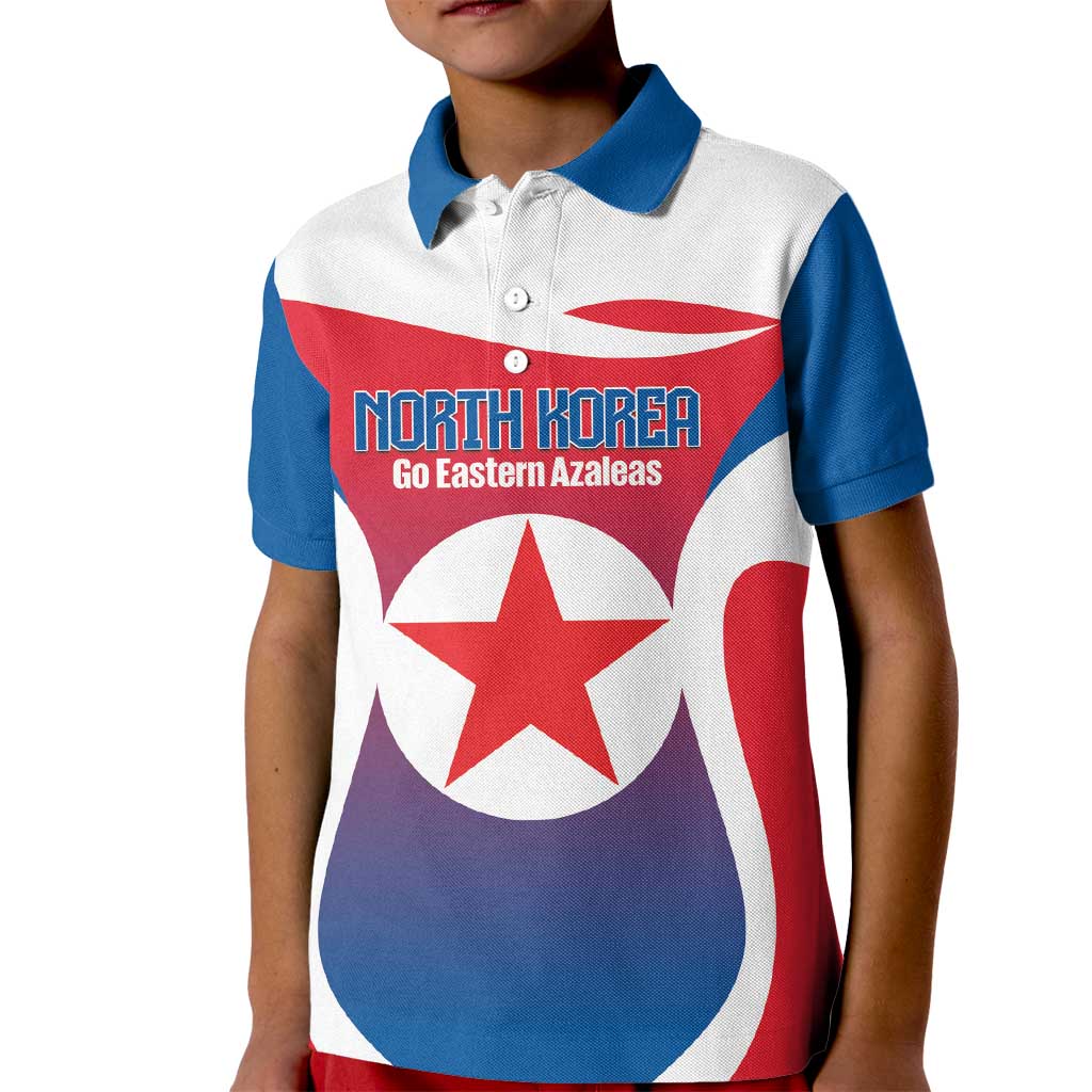 Custom North Korea Football 2026 Kid Polo Shirt Come On Eastern Azaleas