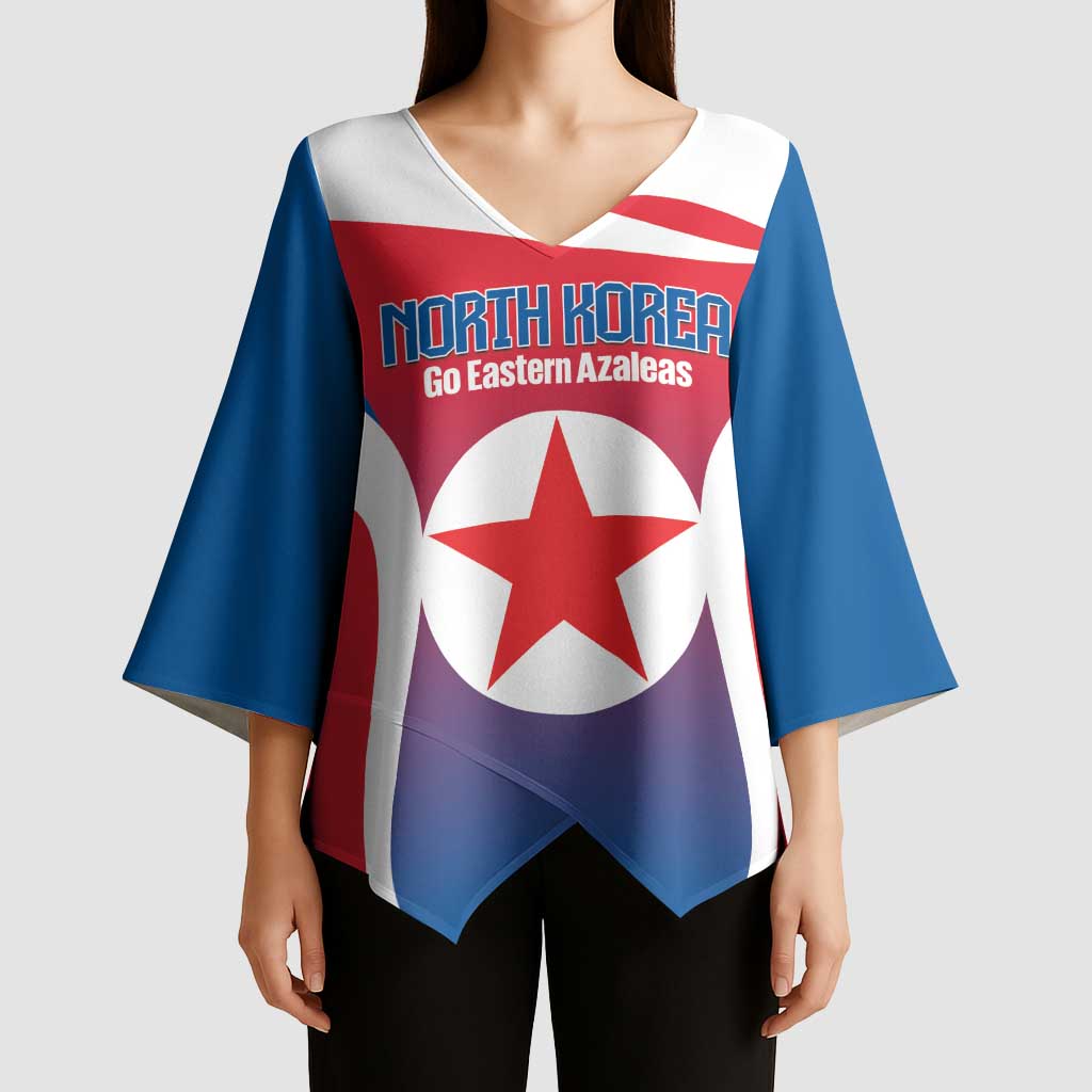 Custom North Korea Football 2026 Kimono Sleeve Blouse Come On Eastern Azaleas