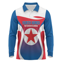 Custom North Korea Football 2026 Long Sleeve Polo Shirt Come On Eastern Azaleas