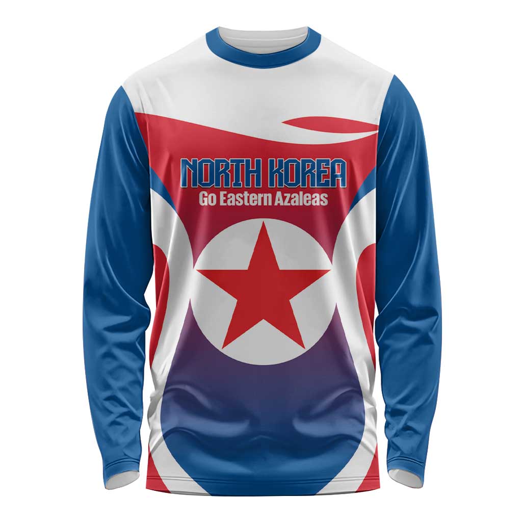 Custom North Korea Football 2026 Long Sleeve Shirt Come On Eastern Azaleas