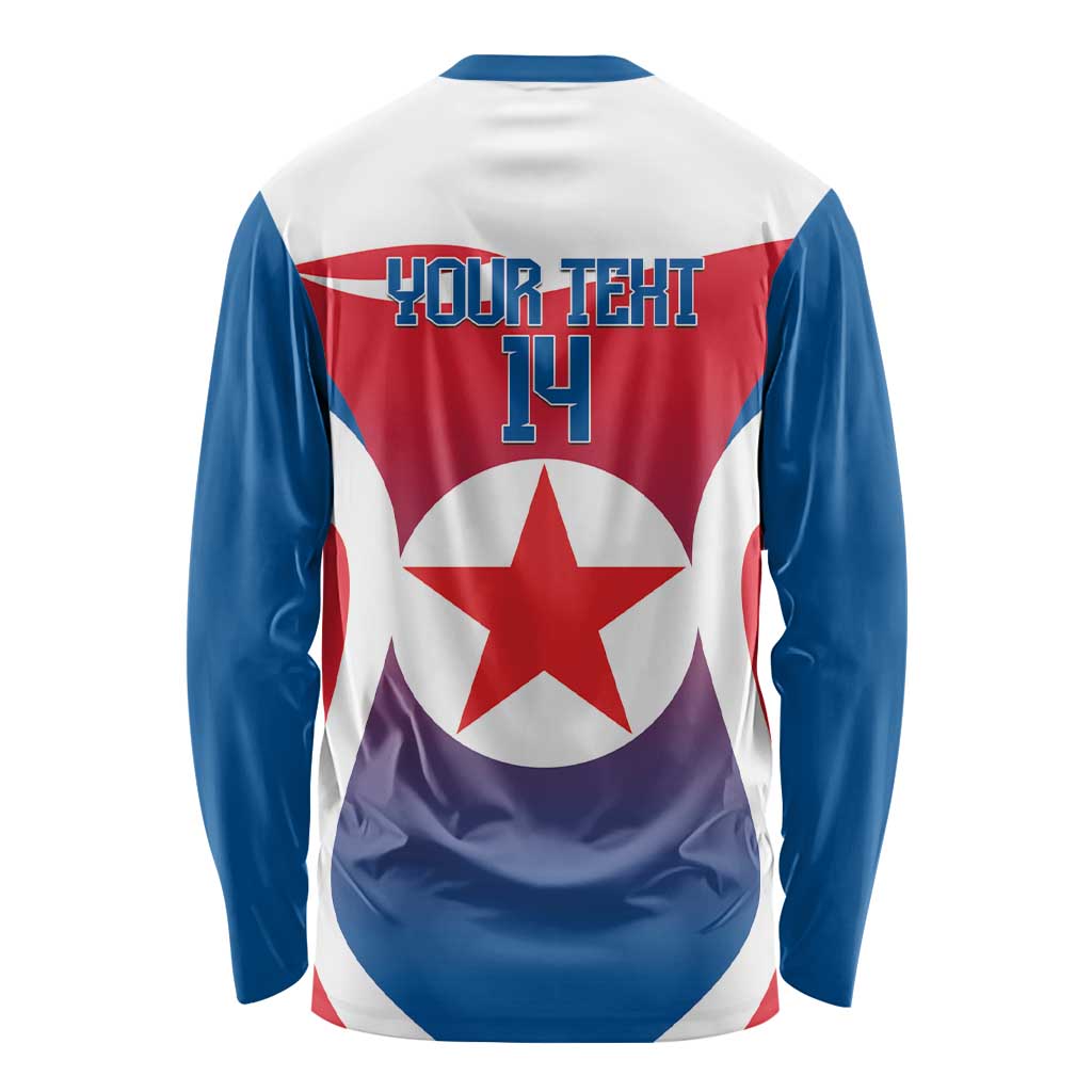 Custom North Korea Football 2026 Long Sleeve Shirt Come On Eastern Azaleas