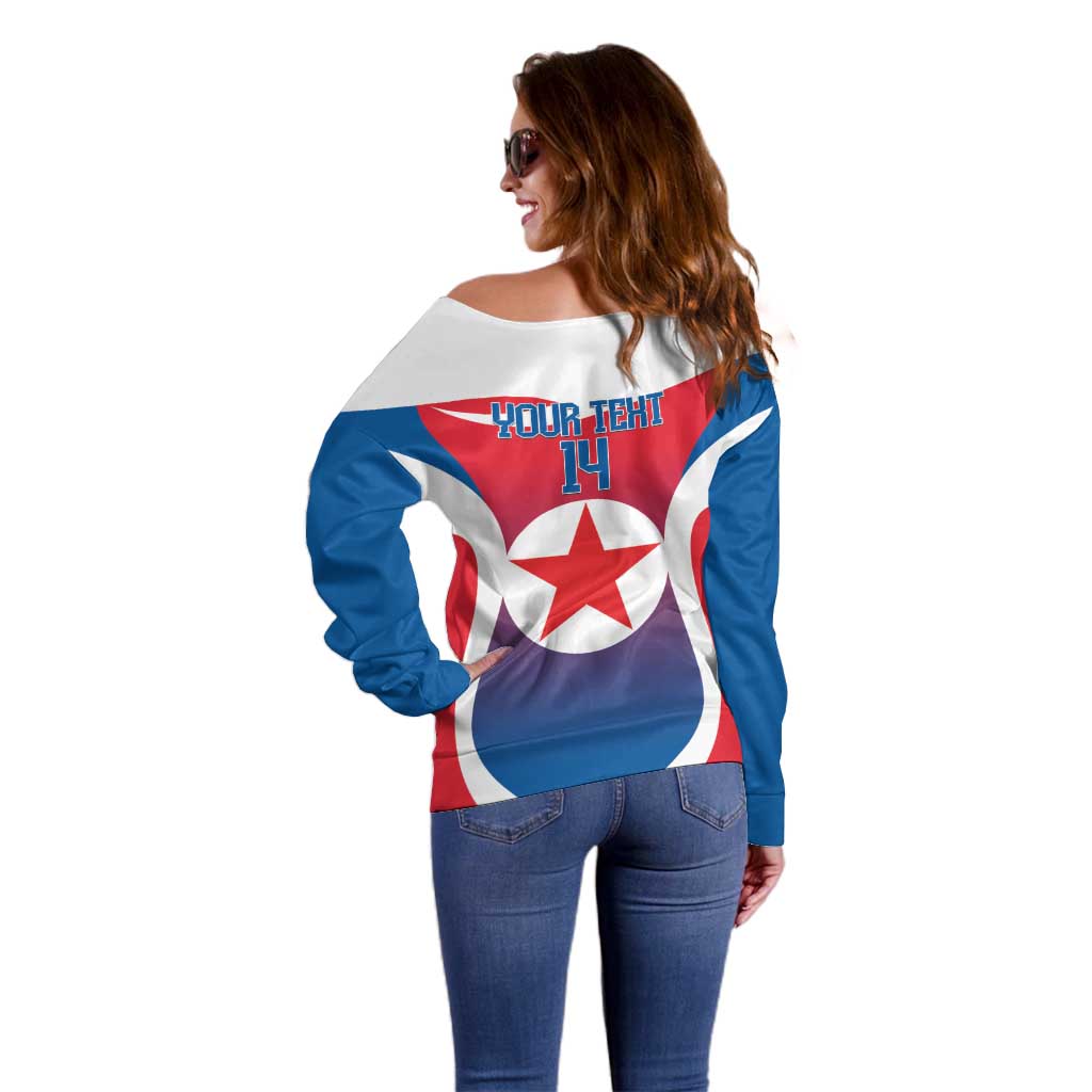 Custom North Korea Football 2026 Off Shoulder Sweater Come On Eastern Azaleas
