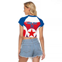 Custom North Korea Football 2026 Raglan Cropped T Shirt Come On Eastern Azaleas