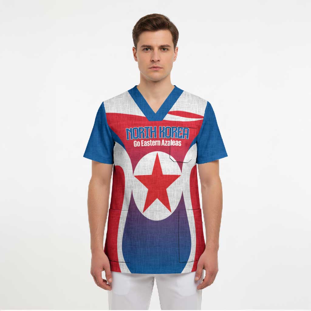 Custom North Korea Football 2026 Scrub Top Come On Eastern Azaleas