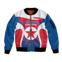 Custom North Korea Football 2026 Sleeve Zip Bomber Jacket Come On Eastern Azaleas