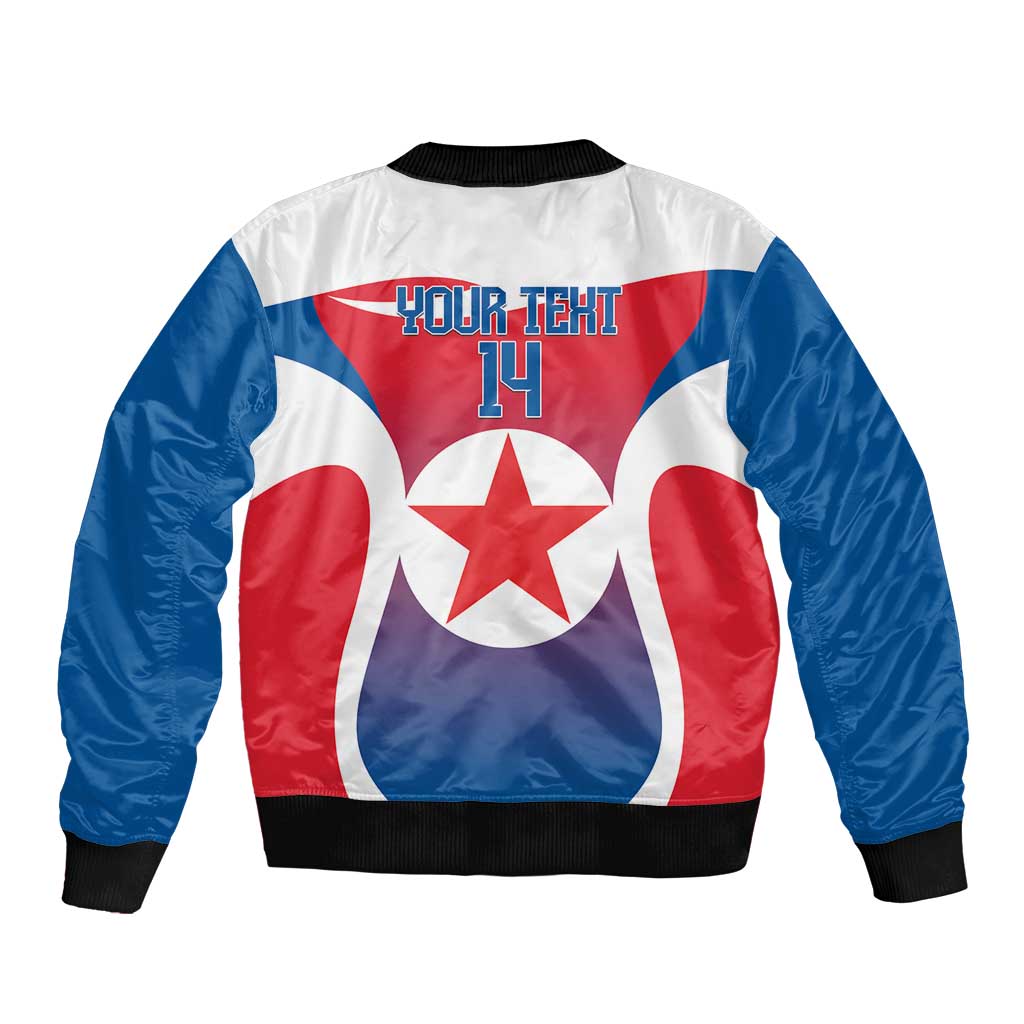 Custom North Korea Football 2026 Sleeve Zip Bomber Jacket Come On Eastern Azaleas